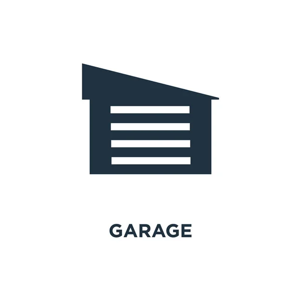 Icona Del Garage Illustrazione Vettoriale Riempita Nera Simbolo Garage Sfondo — Vettoriale Stock