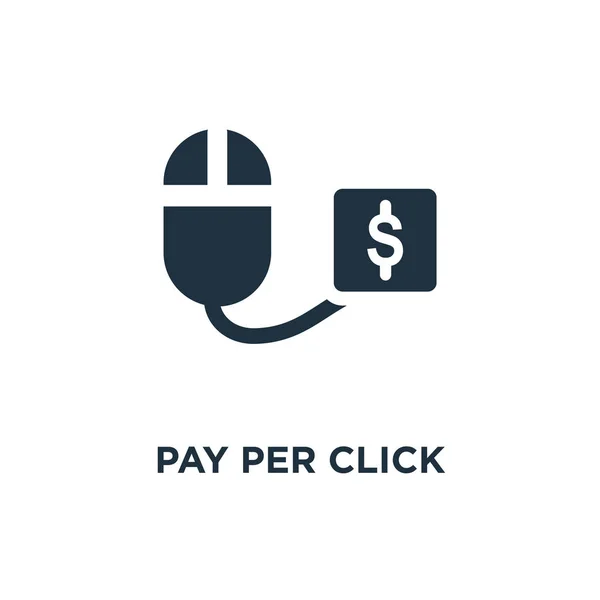 Icona Pay Click Illustrazione Vettoriale Riempita Nera Paga Click Simbolo — Vettoriale Stock