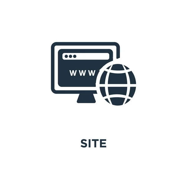 Websitepictogram Zwarte Gevuld Vectorillustratie Site Symbool Witte Achtergrond Kan Worden — Stockvector