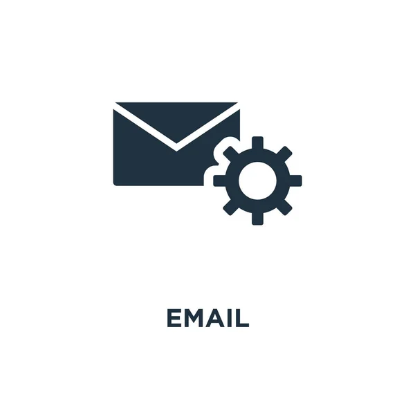 Ícone Email Ilustração Vetorial Cheia Preto Símbolo Email Sobre Fundo —  Vetores de Stock