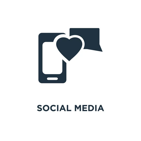 Sociala Medier Ikon Svart Fyllt Vektorillustration Sociala Medier Symbol Vit — Stock vektor