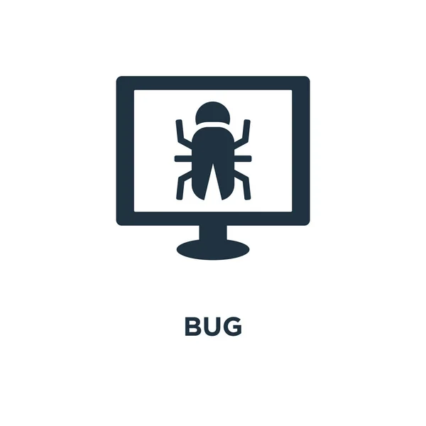 Bug Pictogram Zwarte Gevuld Vectorillustratie Bug Symbool Witte Achtergrond Kan — Stockvector