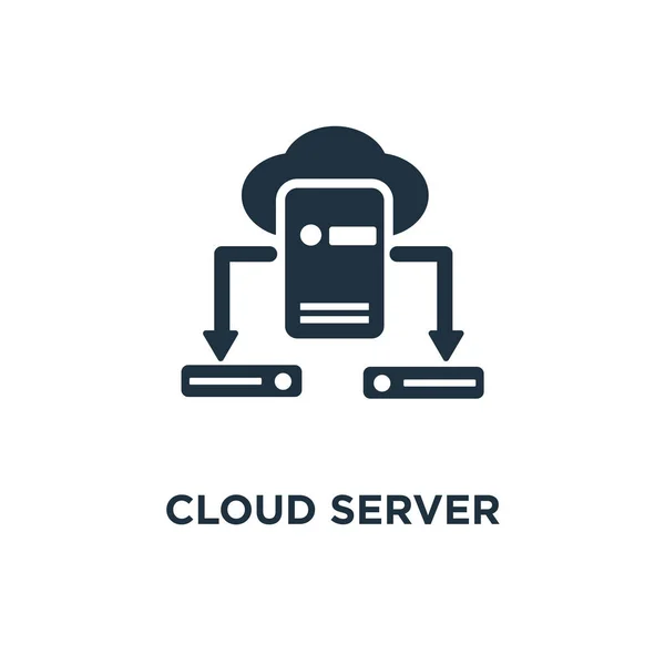 Ikona Serveru Cloud Černé Plné Vektorové Ilustrace Cloud Server Symbol — Stockový vektor