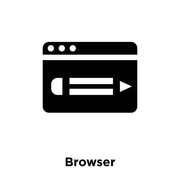浏览器图标矢量隔离在白色背景上 徽标概念的浏览器标志上的透明背景 填充黑色符号 — 图库矢量图片