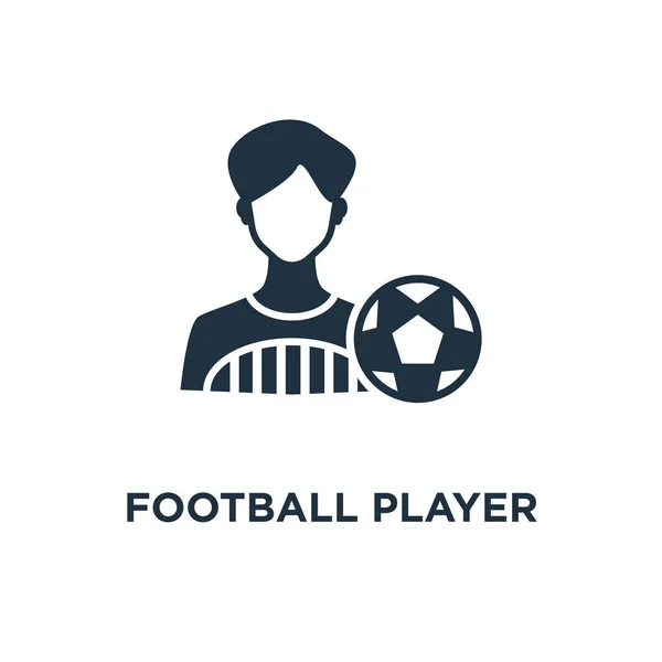 Icono Jugador Fútbol Ilustración Vectorial Negra Símbolo Jugador Fútbol Sobre — Vector de stock