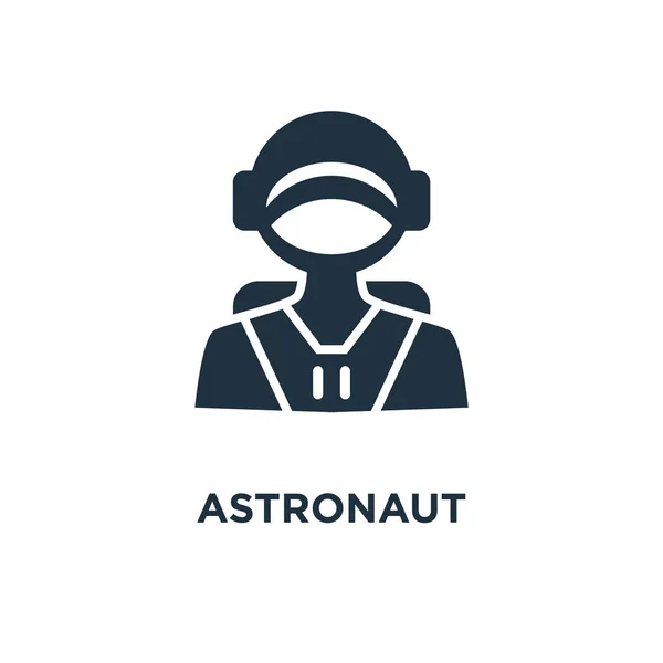 Ícone Astronauta Ilustração Vetorial Cheia Preto Símbolo Astronauta Sobre Fundo —  Vetores de Stock