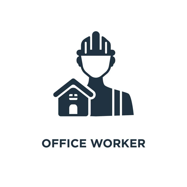 Office Worker Icon Black Filled Vector Illustration Office Worker Symbol — Stock Vector