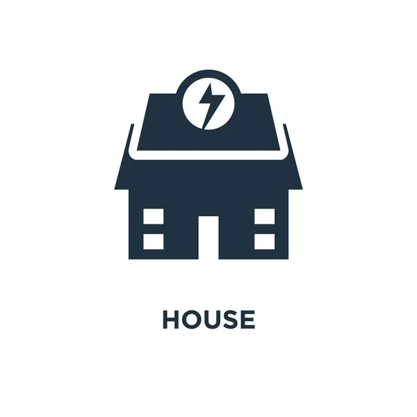 Значок Дома Черная Заполненная Векторная Иллюстрация Символ Дома Белом Фоне — стоковый вектор