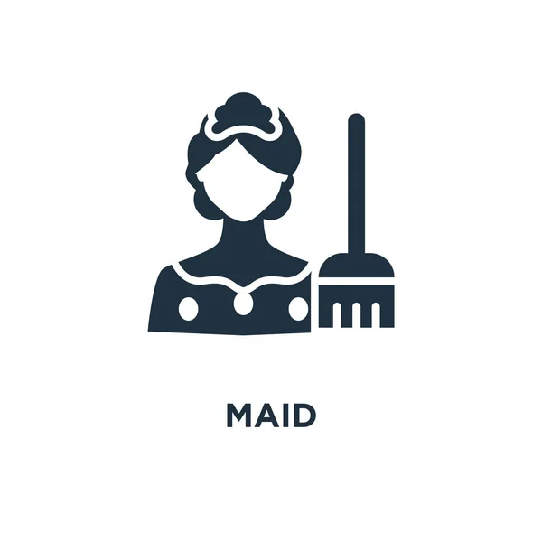 Maid icon. Black filled vector illustration. Maid symbol on white background. Can be used in web and mobile.