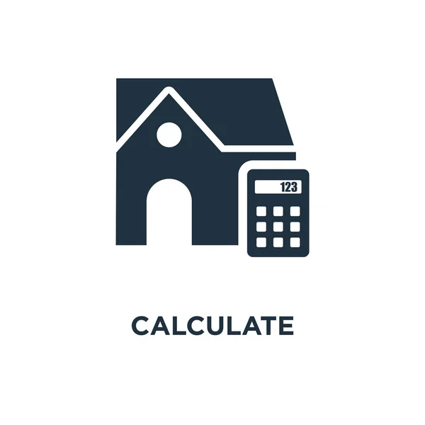 Calculer Icône Illustration Vectorielle Remplie Noir Calculer Symbole Sur Fond — Image vectorielle