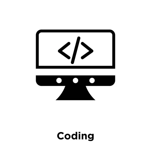 Kódolás Ikon Vektoros Elszigetelt Fehér Background Logo Fogalom Kódoló Jel — Stock Vector