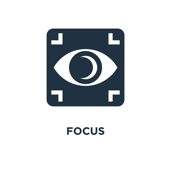 Fokus Ikonen Svart Fyllt Vektorillustration Fokus Symbol Vit Bakgrund Kan — Stock vektor