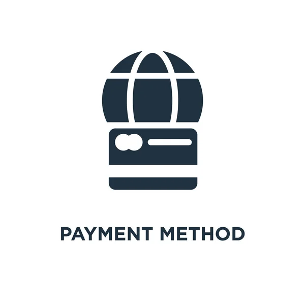 Zahlungsmethoden Symbol Schwarz Gefüllte Vektorabbildung Zahlungsmethode Symbol Auf Weißem Hintergrund — Stockvektor