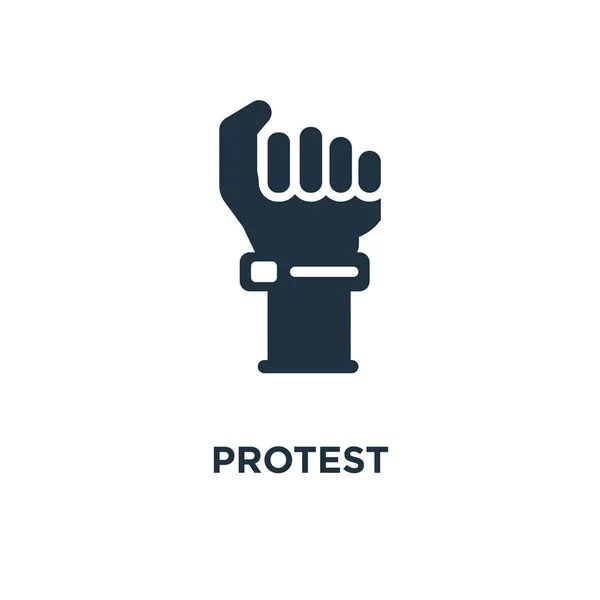Icône Protestation Illustration Vectorielle Remplie Noir Symbole Protestation Sur Fond — Image vectorielle
