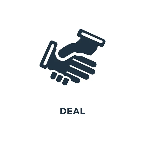 Het Pictogram Van Deal Zwarte Gevuld Vectorillustratie Deal Symbool Witte — Stockvector