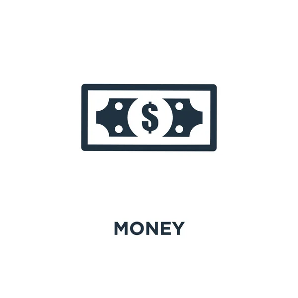 Money Icon Black Filled Vector Illustration Money Symbol White Background — Stock Vector