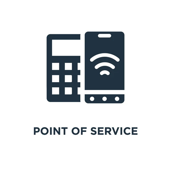 Point Service Ikone Schwarz Gefüllte Vektorabbildung Point Service Symbol Auf — Stockvektor