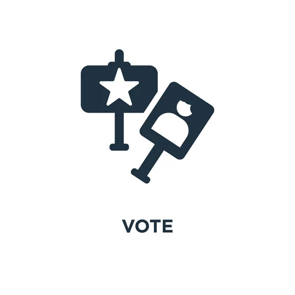 Vote Icon Black Filled Vector Illustration Vote Symbol White Background — Stock Vector