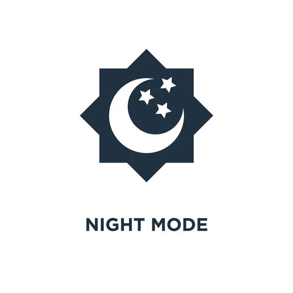 Ícone Modo Noturno Ilustração Vetorial Cheia Preto Símbolo Modo Noturno — Vetor de Stock