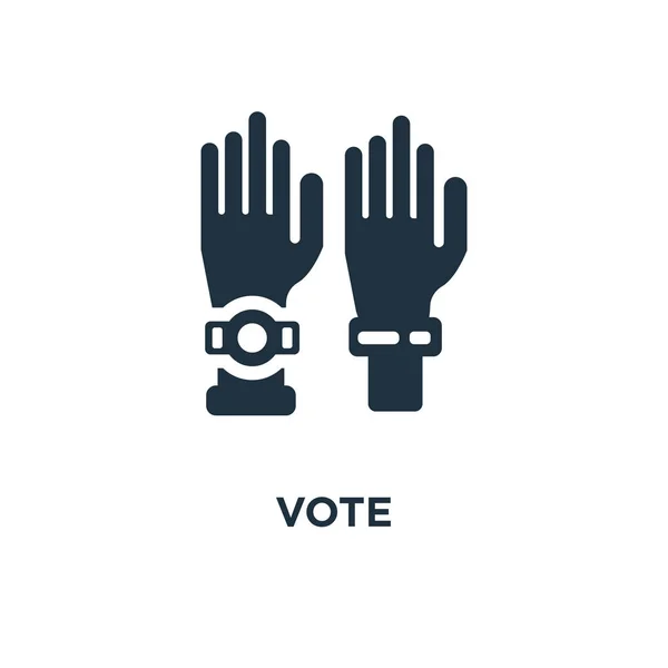 Icono Voto Ilustración Vectorial Negra Símbolo Voto Sobre Fondo Blanco — Vector de stock