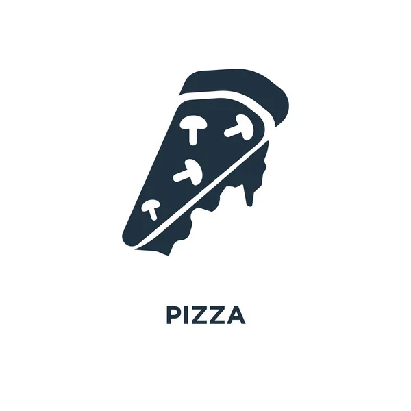 Icône Pizza Illustration Vectorielle Remplie Noir Symbole Pizza Sur Fond — Image vectorielle