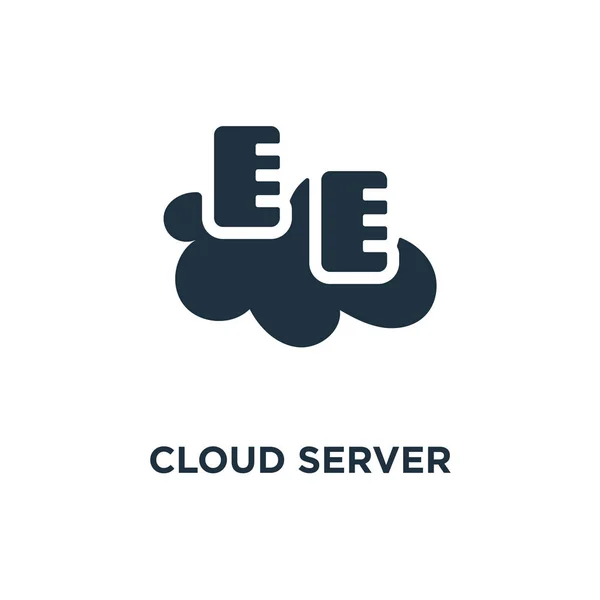 Значок Облачного Сервера Черная Заполненная Векторная Иллюстрация Символ Облачного Сервера — стоковый вектор