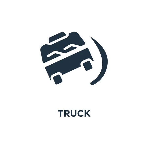 Lkw Ikone Schwarz Gefüllte Vektorabbildung Lkw Symbol Auf Weißem Hintergrund — Stockvektor