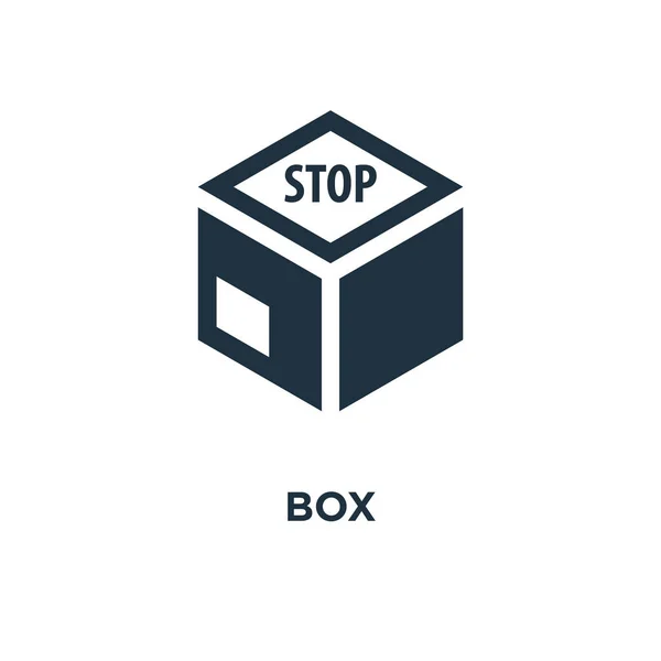 Box Symbol Schwarz Gefüllte Vektorabbildung Kastensymbol Auf Weißem Hintergrund Web — Stockvektor