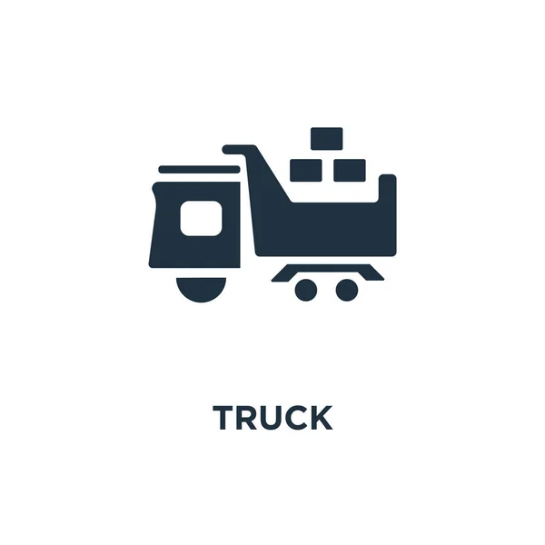 Truck Icon Black Filled Vector Illustration Truck Symbol White Background — Stock Vector