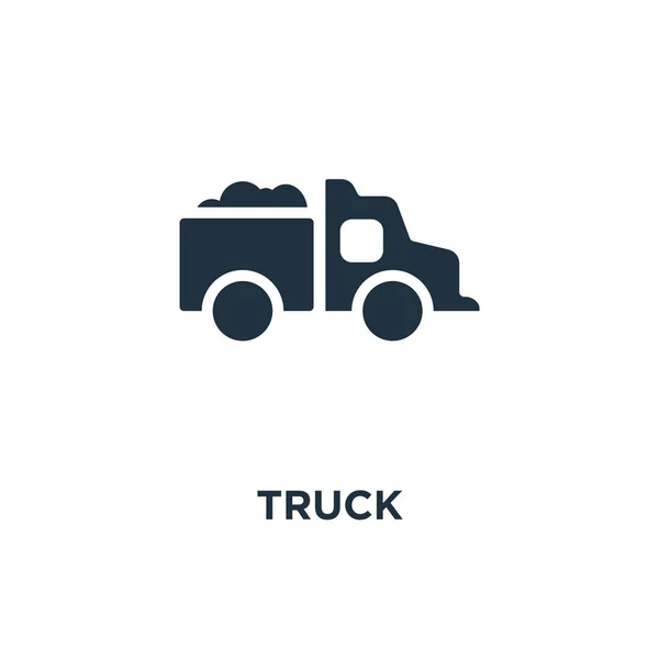 Φορτηγό Εικονίδιο Μαύρο Γεμάτο Εικονογράφηση Φορέα Φορτηγό Σύμβολο Άσπρο Φόντο — Διανυσματικό Αρχείο