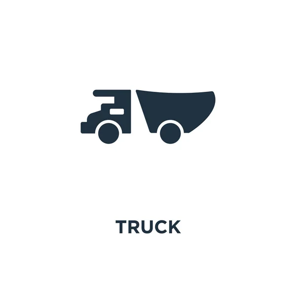 Truck Icon Black Filled Vector Illustration Truck Symbol White Background — Stock Vector