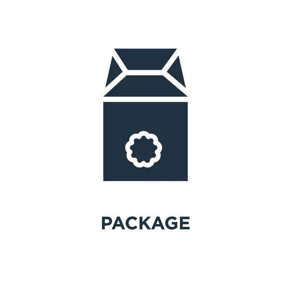 Package Icon Black Filled Vector Illustration Package Symbol White Background — Stock Vector