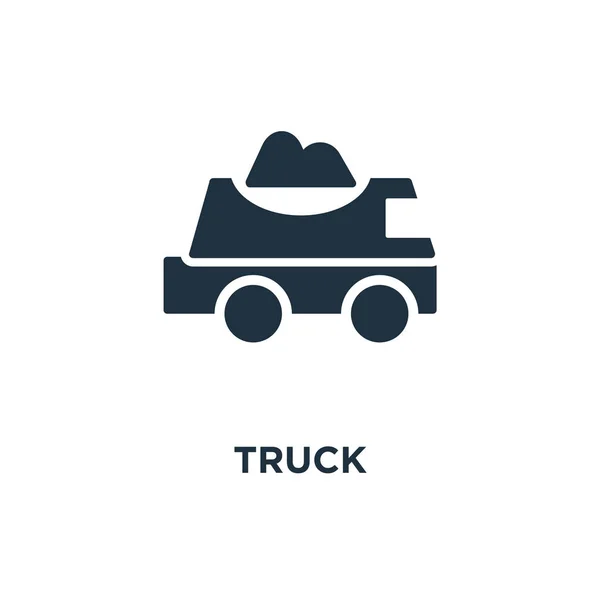 Icono Del Camión Ilustración Vectorial Negra Símbolo Camión Sobre Fondo — Vector de stock