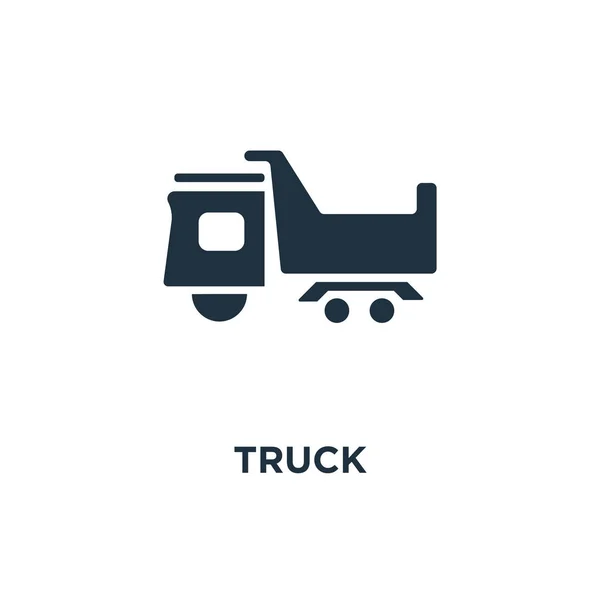 Truck Icon Black Filled Vector Illustration Truck Symbol White Background — Stock Vector