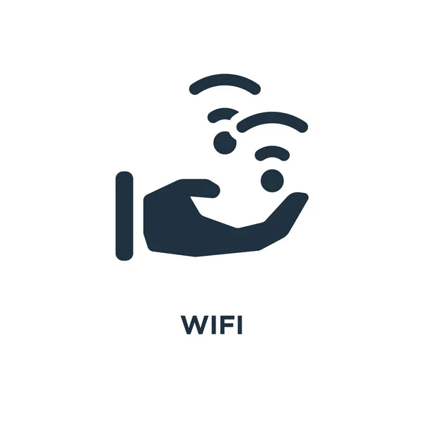 Wifi 黑色填充矢量图 白色背景上的 Wifi 可用于网络和移动 — 图库矢量图片