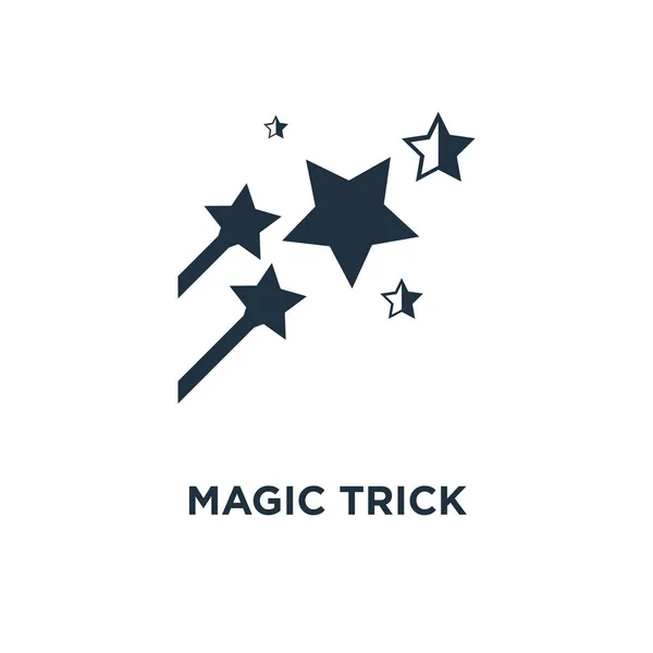 Magic Trick icon. Black filled vector illustration. Magic Trick symbol on white background. Can be used in web and mobile.