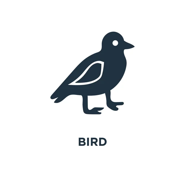 鸟图标 黑色填充矢量图 白色背景上的鸟符号 可用于网络和移动 — 图库矢量图片