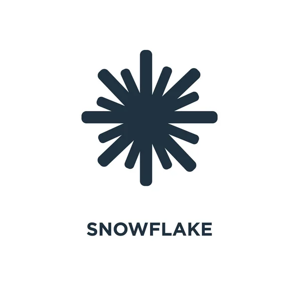 雪花图标 黑色填充矢量图 白色背景上的雪花符号 可用于网络和移动 — 图库矢量图片