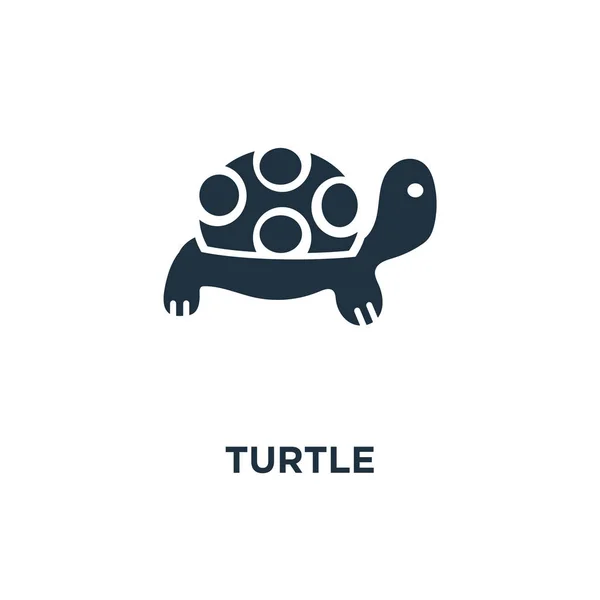 Schildpad Pictogram Zwarte Gevuld Vectorillustratie Schildpad Symbool Witte Achtergrond Kan — Stockvector