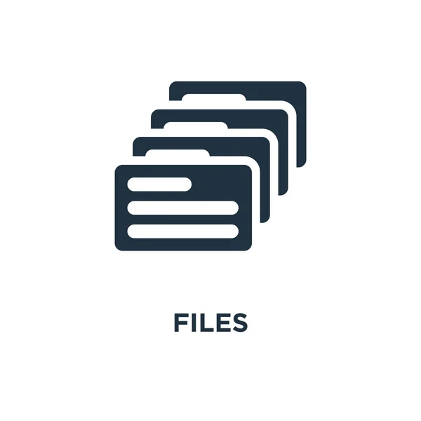 Dateien Symbol Schwarz Gefüllte Vektorabbildung Dateien Symbol Auf Weißem Hintergrund — Stockvektor