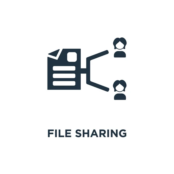 File Sharing Icon Black Filled Vector Illustration File Sharing Symbol — Stock Vector