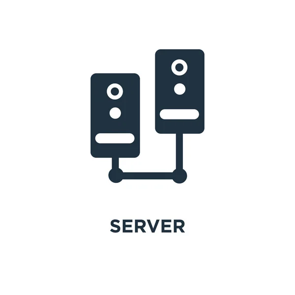 Server Symbol Schwarz Gefüllte Vektorabbildung Server Symbol Auf Weißem Hintergrund — Stockvektor