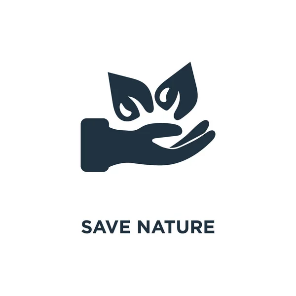 Zapisz Ikona Natura Black Wypełnione Ilustracji Wektorowych Zapisz Natura Symbol — Wektor stockowy