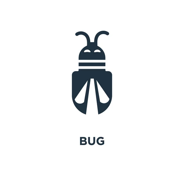 Ícone Insecto Ilustração Vetorial Cheia Preto Símbolo Bug Fundo Branco — Vetor de Stock