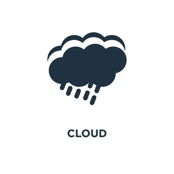 Cloud Ikonen Svart Fyllt Vektorillustration Cloud Symbol Vit Bakgrund Kan — Stock vektor