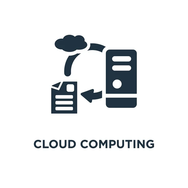 Cloud Computing Ikone Schwarz Gefüllte Vektorabbildung Cloud Computing Symbol Auf — Stockvektor