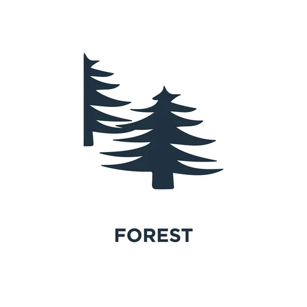 Icône Forêt Illustration Vectorielle Remplie Noir Symbole Forêt Sur Fond — Image vectorielle