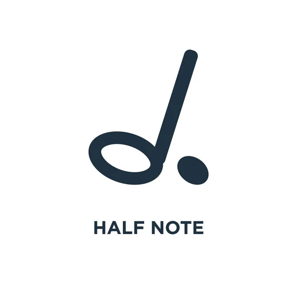 Εικονίδιο Half Note Μαύρο Γεμάτο Εικονογράφηση Φορέα Half Note Σύμβολο — Διανυσματικό Αρχείο
