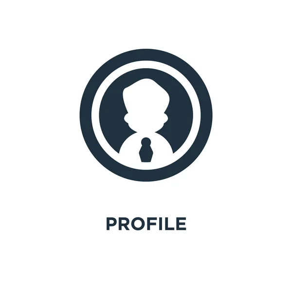 Profilsymbol Schwarz Gefüllte Vektorabbildung Profilsymbol Auf Weißem Hintergrund Web Und — Stockvektor