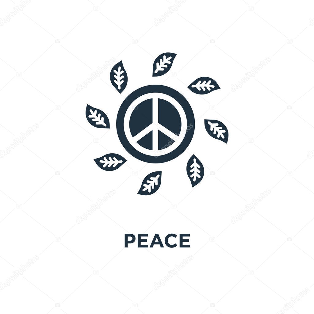 Peace icon. Black filled vector illustration. Peace symbol on white background. Can be used in web and mobile.